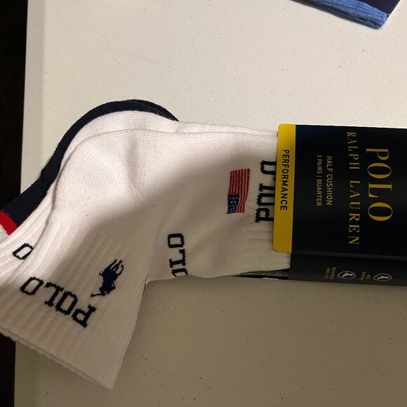 Polo Ralph Lauren Big & Tall Polo USA Quarter Socks 3-Pack - Picture 3 of 3